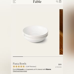 Set Of 3 Fable Home Semi Matte White Speckled Pasta Bowls (Read Note: Bundles)